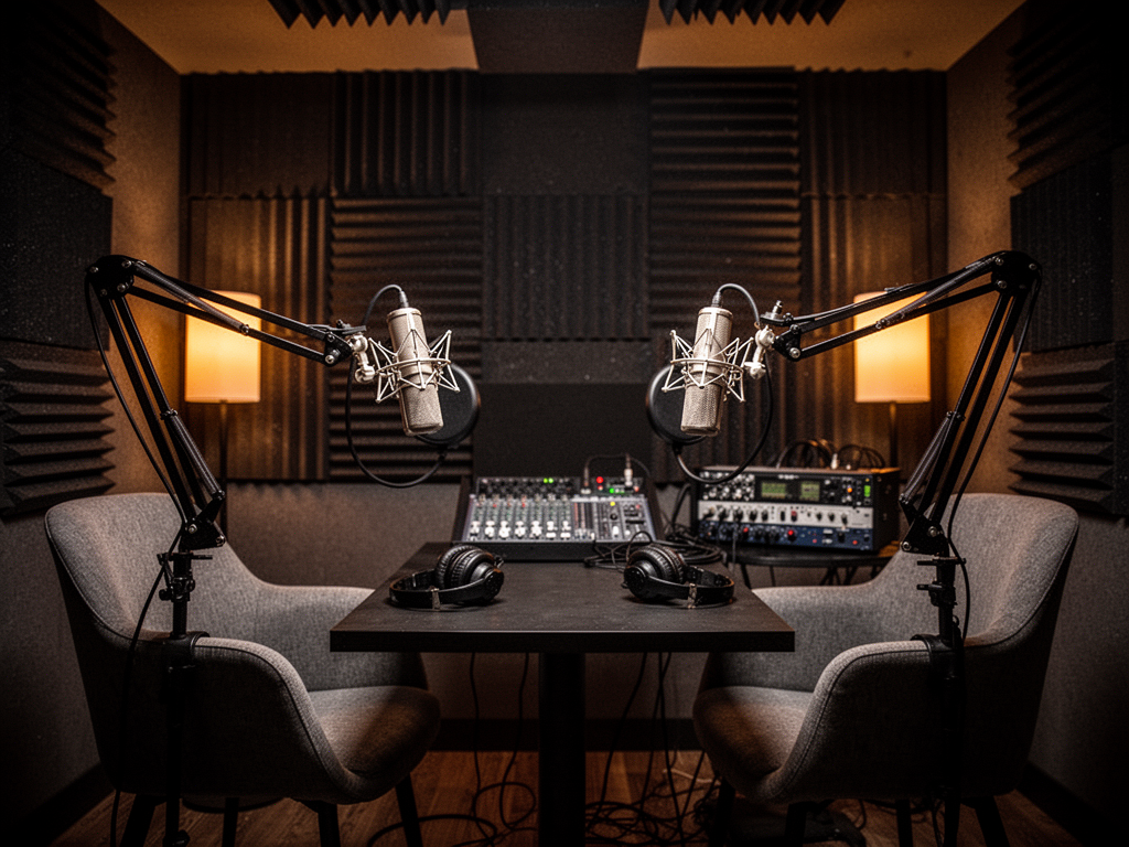 Professional podcast recording studio